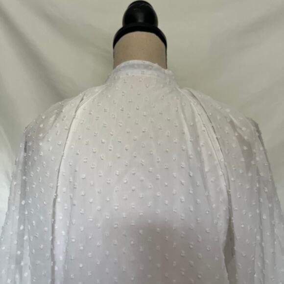 Chic Me Swiss Dot Blouse Sz M Coquette Fairycore Sheer Cottage White Ethereal - Picture 9 of 14